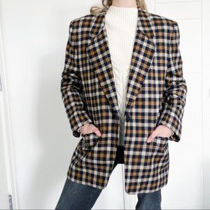 Vintage Jones New York Plaid Wool Blazer
